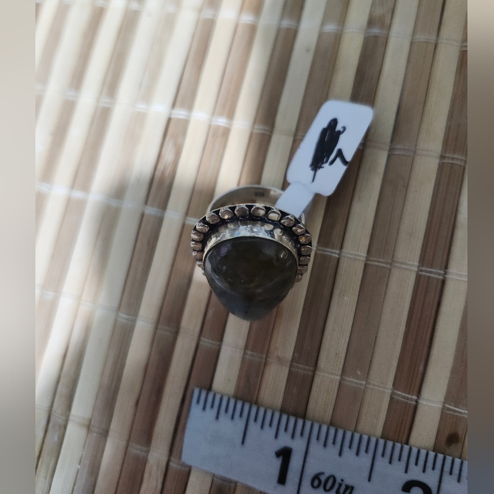 Handmade Labradorite Silver Ring Size 7.5 - Picture 5 of 7